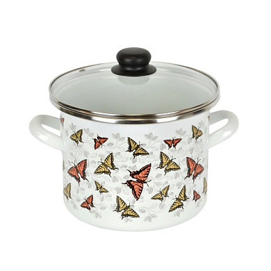 Кастрюля 1,5л (цил.) "Бабочки розовые" Сантэкс 1-2215112(Бл)"Бл"(2)