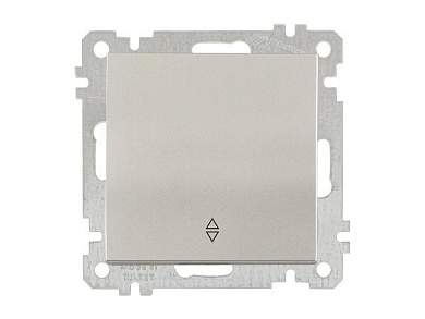 Выключатель проходной 1-клав., скрытый, без рамки, пруж. зажим, титан, DARIA, 10 A, 250 V, IP 20, Mutlusan 21004030183