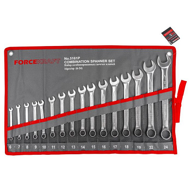 Набор ключей комбинированный 6-24 мм 16 пр. ForceKraft FK-5161P