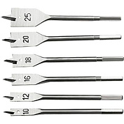 Набор сверл перовых по дереву, 10-12-16-18-20-25 мм, 6 шт, шестигранный хвостовик Sparta 704055