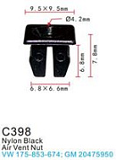 Клипса для крепления внутренней обшивки а/м Фольксваген пластиковая, 100 шт Forsage C0398(VW)