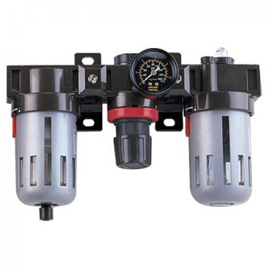 Фильтр + редуктор с манометром + смазочный прибор 1/2'' 3000л/мин, 5микр. Prowin FRL-400