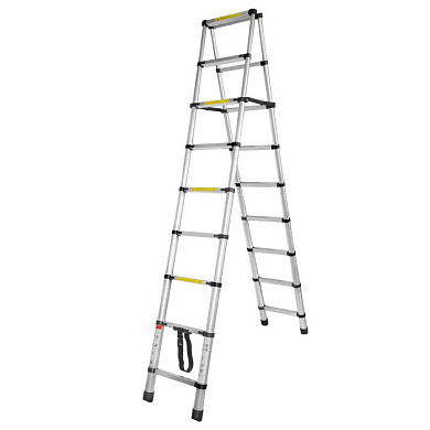 Стремянка телескопическая алюм. бытовая 2.6 м, 9+9 ступ. Forsage F-UP260-2