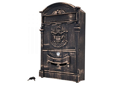 Ящик почтовый АЛЛЮР №4010В старая бронза, УЗК 7570