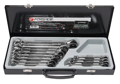 Набор ключей комбинированных трещоточных 8, 10-19, 21, 22 мм 13 пр Forsage F-51310