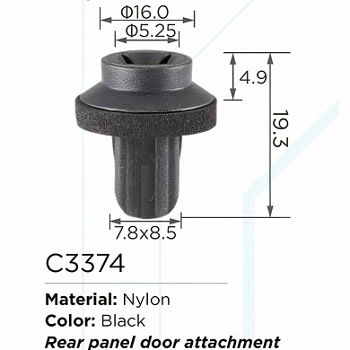 Клипса для крепления внутренней обшивки а/м Мерседес, пласт., 100 шт Forsage C3374(Mersedes)