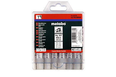 Набор сверел по металлу, 7 шт, METABO 627979000