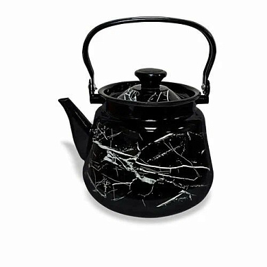 Чайник эмал кон. с мет.ручкой 3,5л (черная) Черный мрамор Керченский металлургический завод 43515-133/6ЧрМ