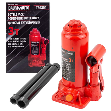 Домкрат бутылочный 3 т, 180-345 мм BaumAuto BM-T90304