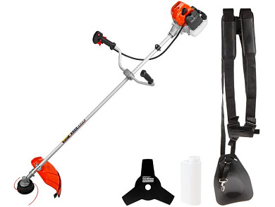 Мотокоса 2.15 кВт, 2.9 л.с., 43.0 см3, лёгкий запуск, нож 3Т, ремень двухлямочный STARTUL GARDEN SG1025