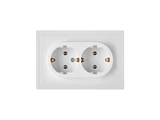 Розетка 2-ая скрытая, с/з белая, Carre, Bylectrica РС16-0642