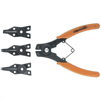 Съемник стопорных колец со сменными губками прямой/угловой, сжим/разжим 150 мм Sparta 183505