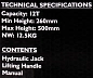 Домкрат бутылочный пневмогидравлический 12 т, 260-500 мм JCB JCB-TQ12002 (TQ12007)