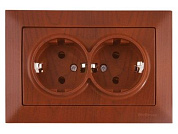 Розетка 2-ая, скрытая, с/з, вишня, DARIA, 16 A, 250 V, IP 20, Mutlusan 21202020256