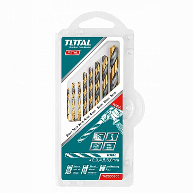 Набор сверл по металлу 2-8 мм, 8 пр. TOTAL TACSD0801