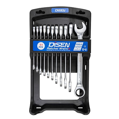 Набор ключей трещоточных 8-19 мм, 11 пр. DISEN DSD1514
