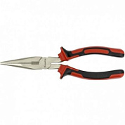 Длинногубцы прямые Nickel 160 мм, никелированные, двухкомпонентные рукоятки MATRIX 17164