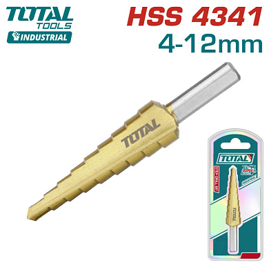 Сверло ступенчатое 4-12мм TOTAL TAC41201