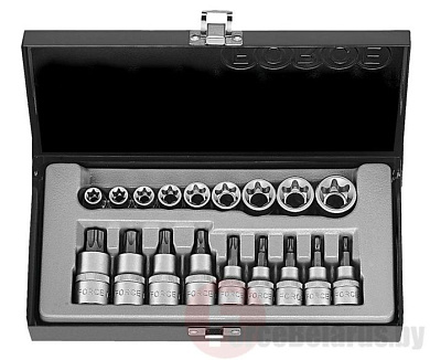 Набор головок Е10-Е24 и Т20-Т60 18 пр. 1/2"&3/8" Force 4192