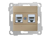 Розетка компьютерная 2xRJ45, Cat5e, скрытая, без рамки, золото, RITA, Mutlusan 22001380180