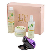 Набор Алоэ и зеленый чай, шампунь, спрей термозащита, маска для роста волос, расческа, повязка La and Te beaute LT-2 GR