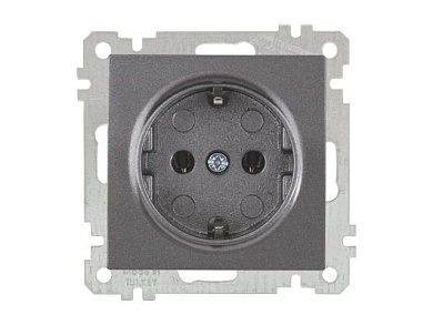 Розетка 1-ая, скрытая, с/з дымчатая, ELITRA, 16 A, 250 V, IP 20 Mutlusan 2270 600 0295