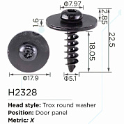 Клипса для крепления внутренней обшивки а/м БМВ, металл., 100 шт Forsage H2328(BMW)
