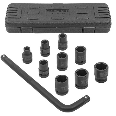 Набор головок ударных глубоких с Г-образным воротком 1/2" 10 пр. 6-гр. 10-24 мм RockForce RF-4104-5MPB