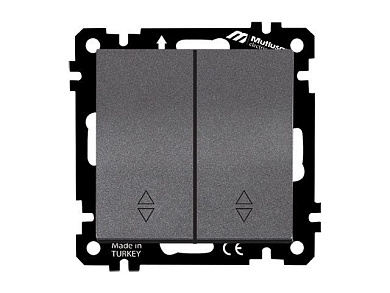 Выключатель проходной 2-клав., скрытый, без рамки, пруж. зажим, дымчатый, DARIA, 10 A, 250 V, IP 20, Mutlusan 21004040195
