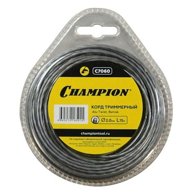 Корд для триммера, 2,0 мм*15м (витой) Alu Twist Champion C7060