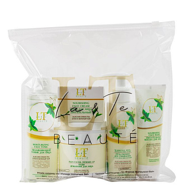 Набор Алоэ и зеленый чай, питательная маска, ПЭДЫ, крем для лица, гель-пилинг, тоник для лица La and Te beaute LT-46