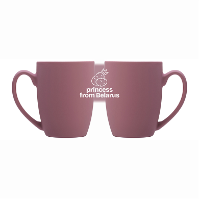Кружка с покрытием soft-touch «Princess from Belarus», пыльно-розовый