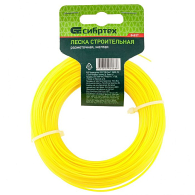 Леска строительная, 100 м, D 1 мм, цвет желтый Сибртех 84837