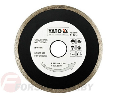 Круг алмазный 125x22,2 мм сплошной Yato YT-6013