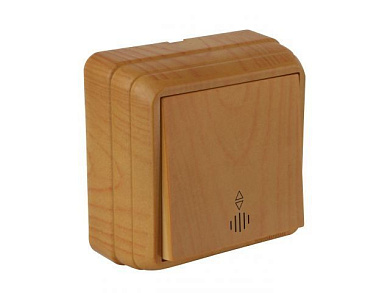 Выключатель 1-клав. проходной, с подсветкой, открытый дуб, BRON, 10 A, 250 V, IP 20 Mutlusan 2160 316 0258