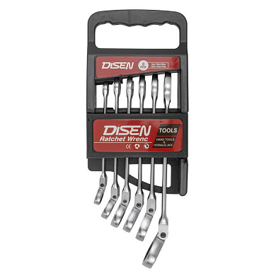 Набор ключей трещоточных с шарниром 8-17 мм, 6 пр. DISEN DSD1506F