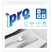 Салфетки бумажные PROtissue 33х33см, 1 слой, 1/8 - сложение, цв.белый, 100 листов