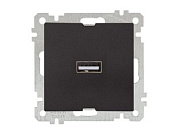 Розетка 1-ая USB, скрытая, без рамки, черная, DARIA, USB-зарядка, 5V-2.1A, Mutlusan 21004480184