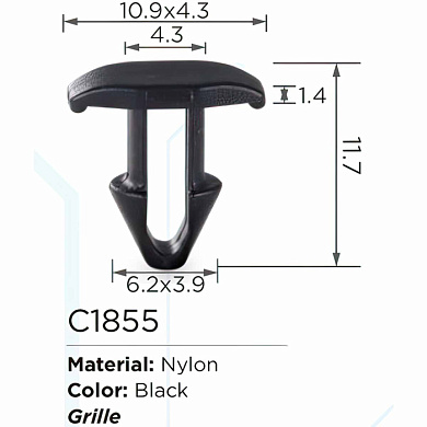 Клипса для крепления внутренней обшивки а/м Тойота пластиковая, 100 шт Forsage C1855(Toyota)