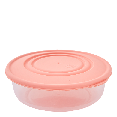 Контейнер для пищевых продуктов круглый 1,025л., _прозрачный/абрикосовый Алеана 167034ПрАбр