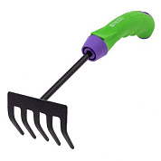 Грабли 5-зубые, 90 х 265 мм, стальные, обрезиненная эргономичная рукоятка, Era Palisad 61777