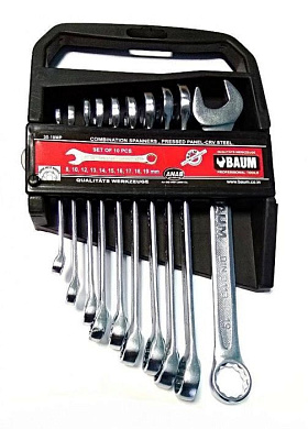 Набор комбинированных ключей 8-19 мм 10 пр. BAUM 30-10MP