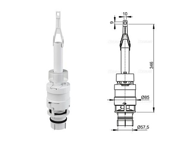Сливной механизм для скрытых систем инсталляции, Alcaplast A06