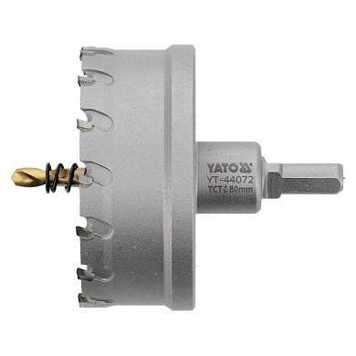Сверло корончатое режущее по металлу TCT 80 мм 3/8" Yato YT-44072