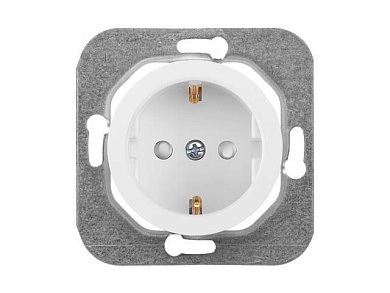 Розетка 1-ая, скрытая, с/з, з/ш, белая, Прованс, Bylectrica РС16-1406