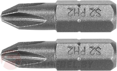 Бита крестовая PH2x25 мм., 1/4'', 2 шт. AISI S2 Yato YT-77872