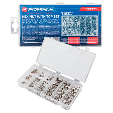 Набор гаек нержавеющих колпачковых 150 шт Forsage F-06775