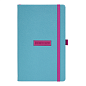 Блокнот "Shell turquoise", А5, 96 листов, голубой, срез розовый