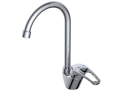 Смеситель для кухни, Lt D35, серия URS, высота излива - 205,5 мм, длина излива - 119,5 мм излив поворотный, J-образный. AV Engineering AVURS4-A120-439