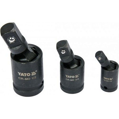 Набор ударных карданов 1/4'', 3/8'', 1/2'' CrMo 3 пр. Yato YT-10643